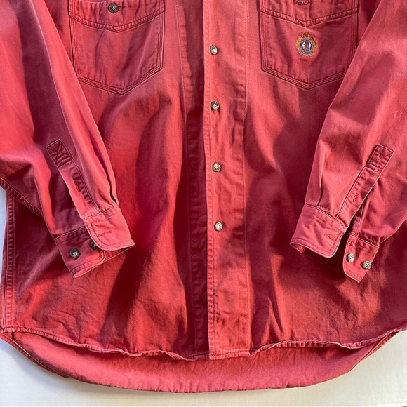 90s Guess Classic By George Marciano Men's Casual Button-Up Shirt in Red Large - Picture 4 of 11